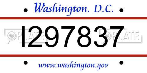 I297837 District Of Columbia License Plate