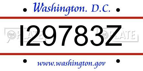 I29783Z District Of Columbia License Plate