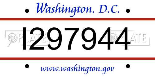 I297944 District Of Columbia License Plate