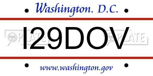 I29DOV District Of Columbia License Plate