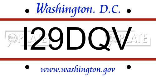 I29DQV District Of Columbia License Plate