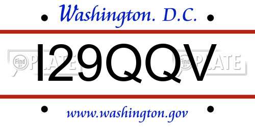 I29QQV District Of Columbia License Plate