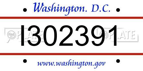 I302391 District Of Columbia License Plate