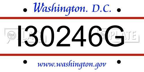 I30246G District Of Columbia License Plate