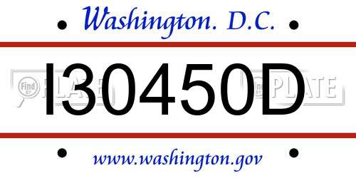 I30450D District Of Columbia License Plate