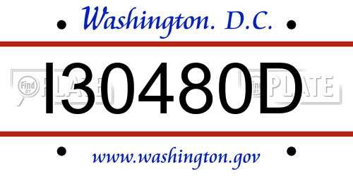 I30480D District Of Columbia License Plate