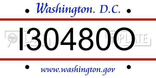 I30480O District Of Columbia License Plate