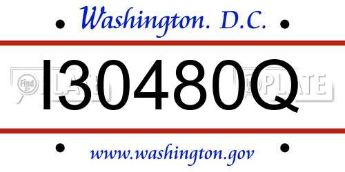 I30480Q District Of Columbia License Plate