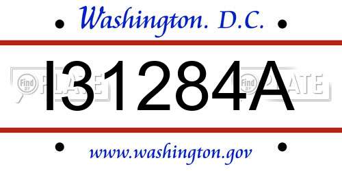 I31284A District Of Columbia License Plate