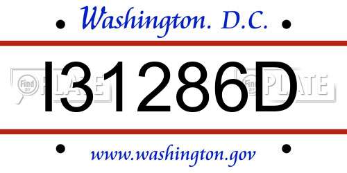 I31286D District Of Columbia License Plate