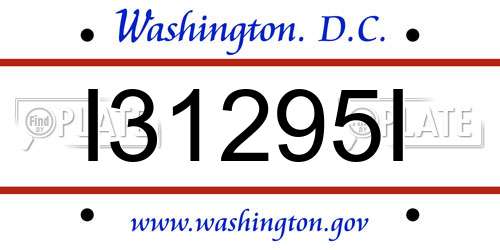 I31295I District Of Columbia License Plate