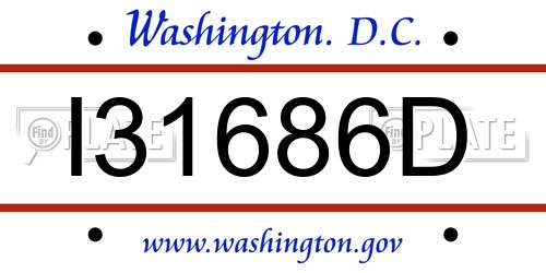 I31686D District Of Columbia License Plate