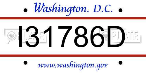 I31786D District Of Columbia License Plate