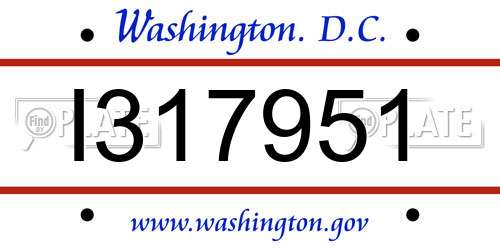 I317951 District Of Columbia License Plate