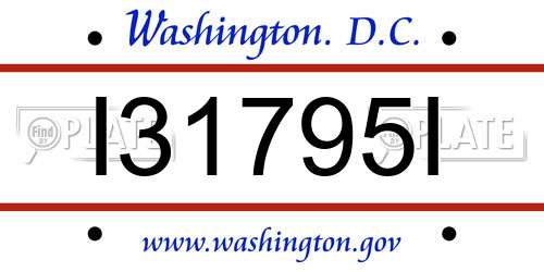 I31795I District Of Columbia License Plate