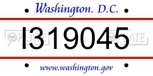 I319045 District Of Columbia License Plate