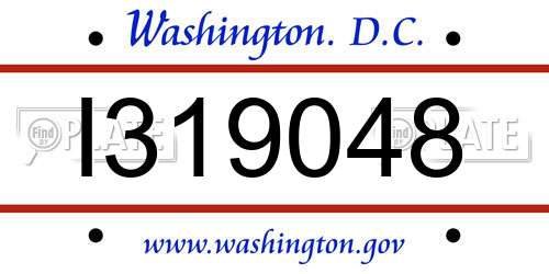 I319048 District Of Columbia License Plate