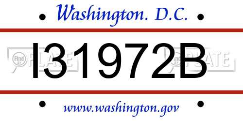 I31972B District Of Columbia License Plate