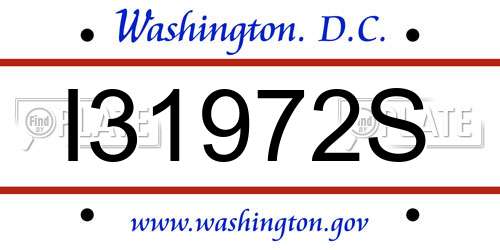 I31972S District Of Columbia License Plate