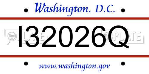 I32026Q District Of Columbia License Plate