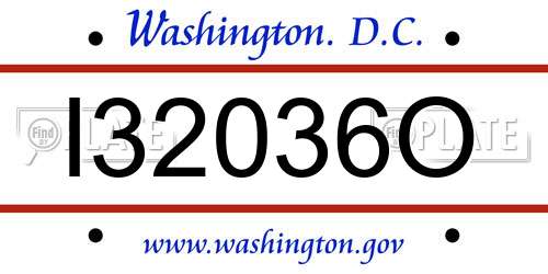 I32036O District Of Columbia License Plate