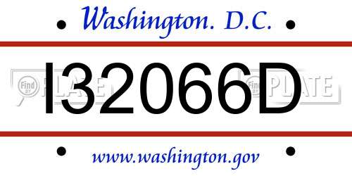 I32066D District Of Columbia License Plate