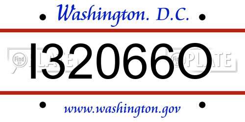 I32066O District Of Columbia License Plate