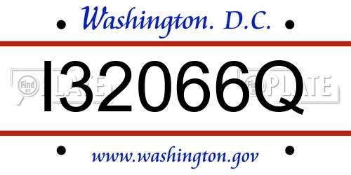 I32066Q District Of Columbia License Plate