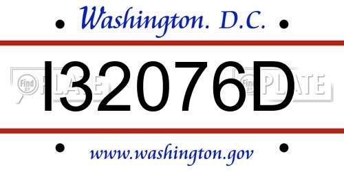 I32076D District Of Columbia License Plate