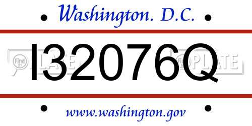 I32076Q District Of Columbia License Plate