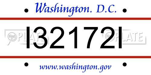 I32172I District Of Columbia License Plate