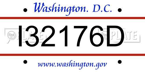 I32176D District Of Columbia License Plate