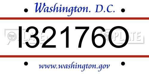 I32176O District Of Columbia License Plate