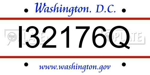 I32176Q District Of Columbia License Plate
