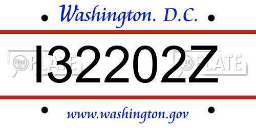 I32202Z District Of Columbia License Plate