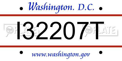 I32207T District Of Columbia License Plate
