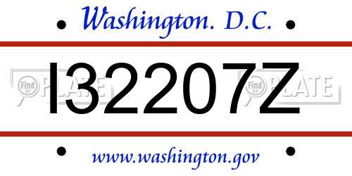 I32207Z District Of Columbia License Plate