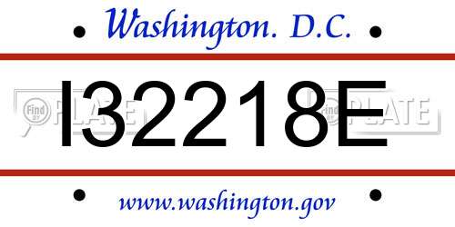 I32218E District Of Columbia License Plate