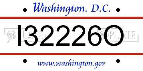 I32226O District Of Columbia License Plate