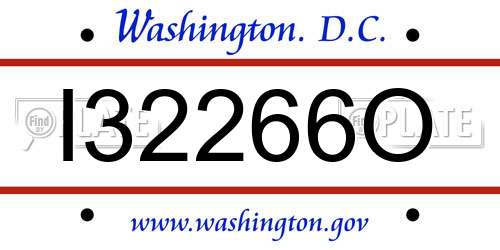 I32266O District Of Columbia License Plate