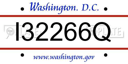 I32266Q District Of Columbia License Plate