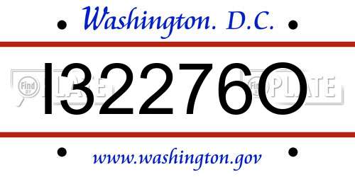 I32276O District Of Columbia License Plate
