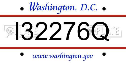 I32276Q District Of Columbia License Plate