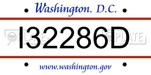 I32286D District Of Columbia License Plate