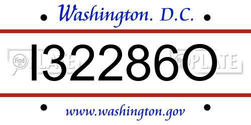 I32286O District Of Columbia License Plate