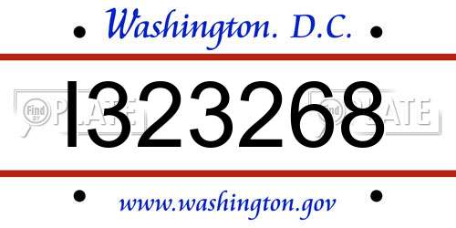I323268 District Of Columbia License Plate