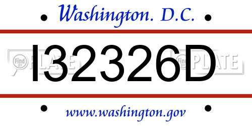 I32326D District Of Columbia License Plate