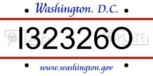 I32326O District Of Columbia License Plate