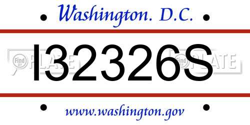 I32326S District Of Columbia License Plate