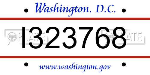 I323768 District Of Columbia License Plate